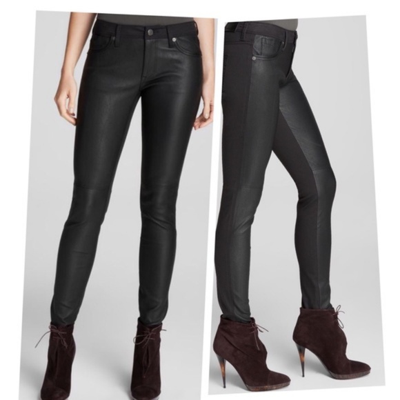 Burberry Pants - Burberry Brit Lamb Leather Mid Rise Skinny Jeans